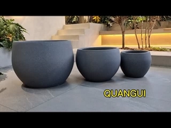 Прочный круглый цветочный плантатор из голубого волокна глины с дренажем