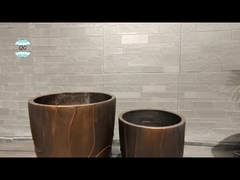 Круглый укрепленный глиняный плантатор Прочный и стильный дизайн из волокна глины