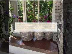 нейтральный бежевый круглый волокнистый глиняный горшок с вертикальным полосатым узором легкий прочный неприхотливый цветочный горшок праздничная вилла отель торговый центр офисное украшение проект ландшафтного дизайна сада