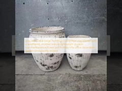 серый с некоторыми бежевыми пятнами круглый волокна глиняный плантатор с выветрившимися, пятнистыми текстурой легкий прочный низкий уровень технического обслуживания цветочный горшок праздник Вилла офис декорация сад ландшафтный проект