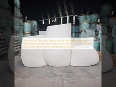 белый круглый глиняный плантатор из волокна с узором рысистого косточка легкий долговечный цветочный горшок с низким уровнем технического обслуживания праздник Вилла офисная отделка садовый ландшафтный проект