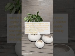 нейтральный бежевый натуральный крапчатый камень - имитация дизайна круглый волокнистый глиняный горшок для растений земляная эстетика легкий прочный неприхотливый цветочный горшок украшение для виллы на праздники офисное украшение проект ландшафтного диз