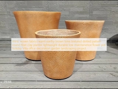 миниатюрные тканые ткани, теплый землистый коричневый тон, текстурированный точечный узор, круглый волокнистый глиняный горшок, легкий, прочный, не требующий особого ухода, цветочный горшок, украшение для виллы, офиса, сада, ландшафтного дизайна