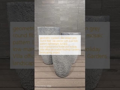 геометрический треснувший - как дизайн серый круглый волокнистый глиняный плантатор с мозаичным узором легкий прочный не требующий особого ухода цветочный горшок украшение для праздничной виллы офиса проект ландшафтного дизайна на крыше