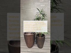 Бронзовый - коричневый оттенок с нерегулярной текущей волной круглый волокно глиняный плантатор легкий долговечный низкий содержание цветочный горшок праздник Вилла офисная отделка На крыше Сады ландшафтный проект