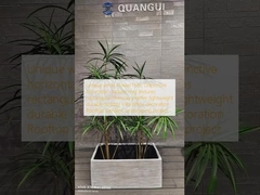 Уникальные белые цветочные горшки: отличительные горизонтальные текстуры с наложенными кольцами прямоугольный фиброглинный плантатор легкий долговечный праздник Вилла офисная отделка Проект ландшафтного оформления садов на крыше