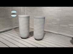 Высокий холодный тонированный серой линейный размер круглый волокна глиняной плантатор роскошный декоративный проект