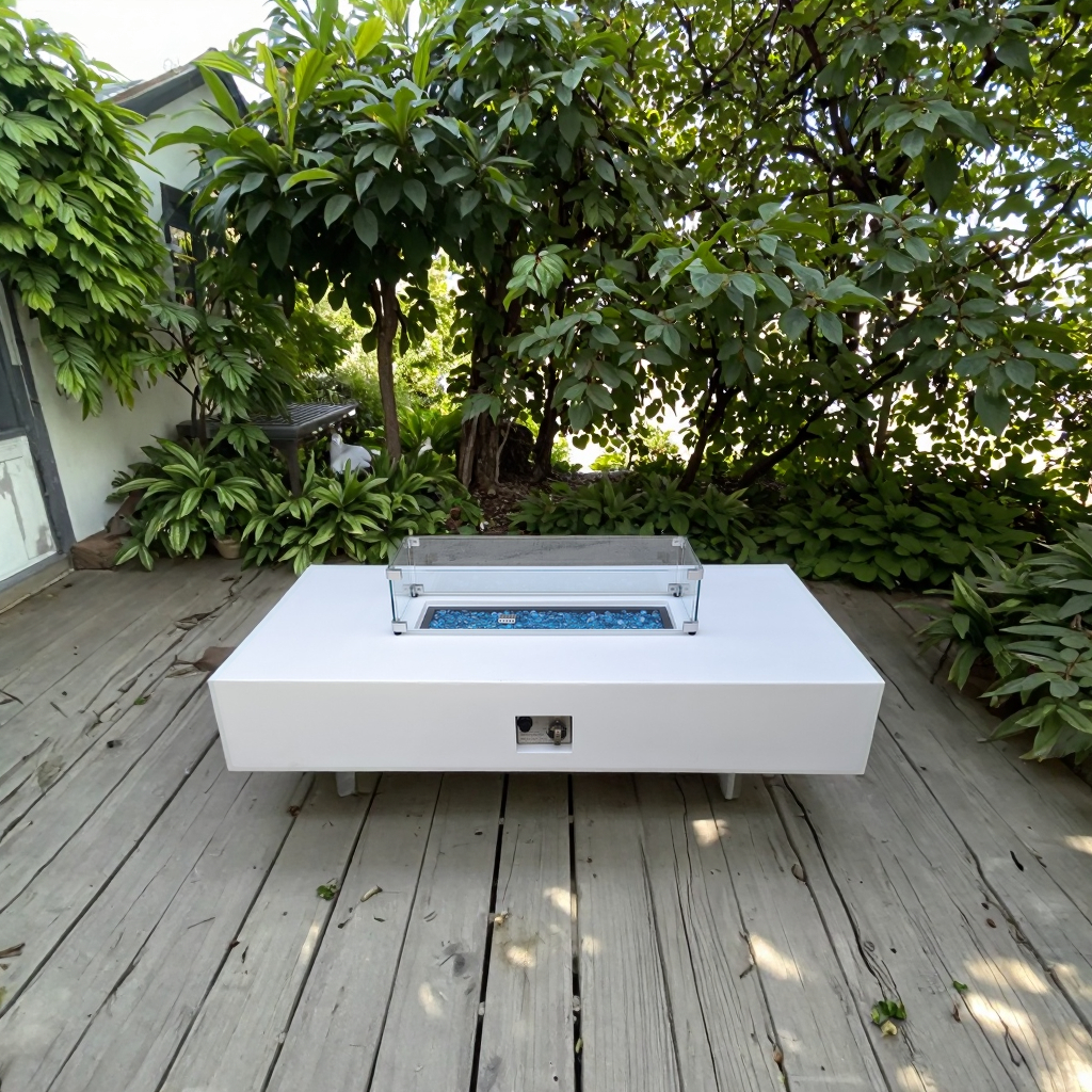 Последние блоги о компании Turn “City Skyline” into a Private Fireplace Area —— Cement Gas Leisure Table