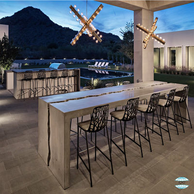 Купить Современный Устойчивый к погоде Внешний Волоконный Цемент Бетонный Ужинный Тбале Набор с прочными ногами online manufacture