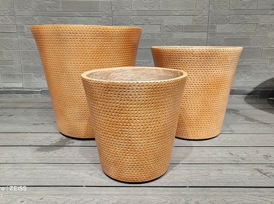 Купить Миниатюрные тканевые ткани Теплый земляный коричневый тон Текстурированный пунктирный рисунок Круглый волокно глиняный горшок online manufacture