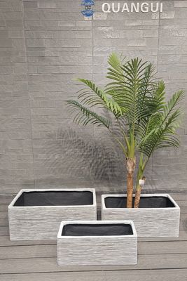 Купить Современный стильный прямоугольный цветочный горшок из фибробетона. Прочный горшок для растений для использования внутри и снаружи помещений. Подходит для больших растений, напольного и подвесного размещения. Идеально подходит для торговых центров. online manufacture