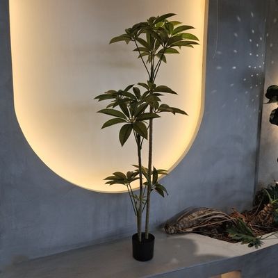 Вибрирующее 150 см Schefflera фальшивое растение с УФ-защитой искусственный папоротник дерево для внутреннего домашнего декора искусственные растения