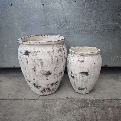 Неправильной формы черная кисть белое круглое волокно глиняный кашпо редизайн лобби